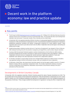 Decent work in the platform economy: law and practice update