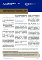 Formation professionnelle et privation de liberté: note de synthèse pour un nouveau programme