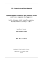 Espace budgétaire et extension de la protection sociale: Bolivie, Botswana, Brésil, Costa Rica, Lesotho, Namibie, Thaïlande et Afrique du Sud