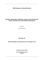 Socially responsible investment, decent work and pension funds: concepts and international experiences 