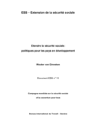 Étendre la sécurité sociale: politiques pour les pays en développement