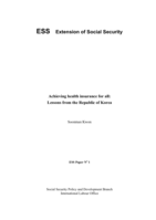 Achieving health insurance for all: lessons from the Republic of Korea
