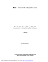 Extensión de la cobertura de la seguridad social: la actuación de la Oficina Internacional del Trabajo