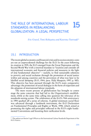 The role of international labour standards in rebalancing globalization: a legal perspective