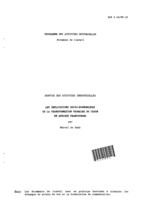 Les implications socio-economiques de la transformation primaire du coton en Afrique francophone