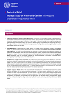 Impact study on water and gender: The Philippine : experience in Maguindanao del Sur