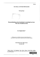 Decentralization and privatization in municipal services: the case of health services