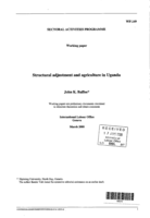 Structural adjustment and agriculture in Uganda