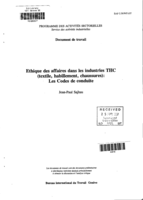 Ethique des affaires dans les industries THC (textile, habillement, chaussures): les codes de conduite