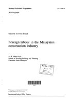 Foreign labour in the Malaysian construction industry