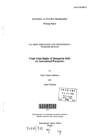 Trade union rights of managerial staff: an international perspective