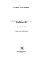 Social dialogue in public emergency services: a case study on Kenya