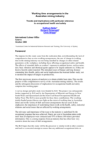 Working time arrangements in the Australian mining industry: trends and implications with particular reference to occupational health and safety
