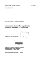 Ajustement structurel et la gestion des ressources humaines: le cas du Mali