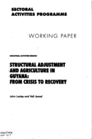 Structural adjustment and agriculture in Guyana: from crisis to recovery