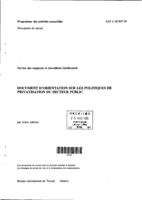 Document d'orientation sur les politiques de privatisation du secteur public