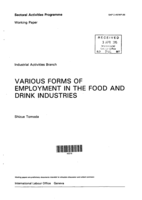 Various forms of employment in the food and drink industries