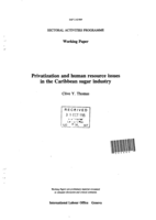 Privatization and human resource issues in the Caribbean sugar industry