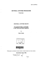 Occupational safety and health in the food and drink industries