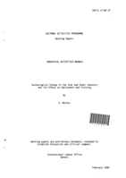 Technological change in the iron and steel industry and its effect on employment and training