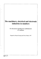 The machinery, electrical and electronic industries in numbers: for discussion regarding the establishment of a database