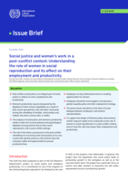 Social justice and women’s work in a post-conflict context: understanding the role of women in social reproduction and its effect on their employment and productivity