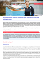 Starting strong: getting inception right in projects using the MSD approach