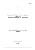 Recruitment of Pakistani workers for overseas employment: mechanisms, exploitation and vulnerabilities