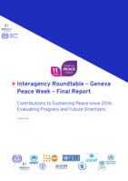 Contributions to sustaining peace since 2016: evaluating progress and future directions: Interagency roundtable, Geneva Peace Week, final report