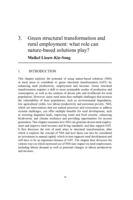 Green structural transformation and rural employment: what role can nature-based solutions play?