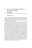 Services and the green transition in developing countries