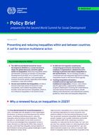 Preventing and reducing inequalities within and between countries: a call for decisive multilateral action