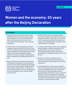 Women and the economy: 30 years after the Beijing Declaration