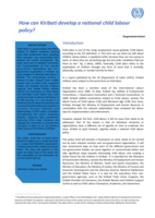 How can Kiribati develop a national child labour policy?