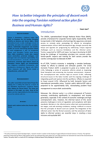How to better integrate the principles of decent work into the ongoing Tunisian national action plan for business and human rights?