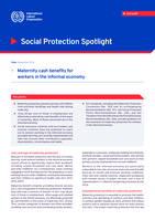 Maternity cash benefits for workers in the informal economy