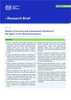 Women in business and management: building on the legacy of the Beijing Declaration