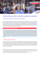Traction through action: an antidote to paralysis by analysis? The what, why and how of action research