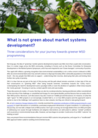What is not green about market systems development?: three considerations for your journey towards greener MSD programming
