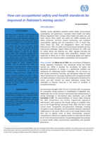 How can occupational safety and health standards be improved in Pakistan’s mining sector?