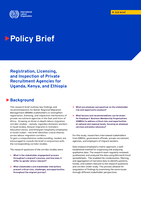 Registration, licensing, and inspection of private recruitment agencies for Uganda, Kenya, and Ethiopia
