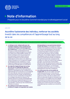 Accroître l’autonomie des individus, renforcer les sociétés: investir dans les compétences et l’apprentissage tout au long de la vie
