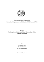 Turkey: working street children in three metropolitan cities : rapid assessment