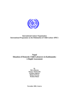 Nepal: situation of domestic child labourers in Kathmandu : rapid assessment