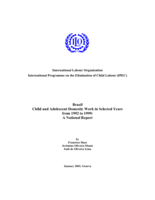 Brazil: child and adolescent domestic work in selected years from 1992 to 1999 : a national report