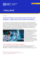 Artificial intelligence and the employment of persons with disabilities: opportunities, risks and recommendations
