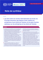 Les liens entre les normes internationales du travail, les Principes directeurs des Nations Unies relatifs aux entreprises et aux droits de l’homme, et les plans d’action nationaux sur les entreprises et les droits de l’homme