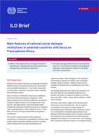 Main features of national social dialogue institutions in selected countries with focus on Francophone Africa
