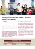 Voices of Cambodia’s factory ambassador programme: case study