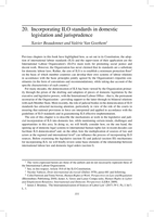 Incorporating ILO standards in domestic legislation and jurisprudence